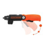 Викрутка акумуляторна BLACK+DECKER, 3.6 В Li-ion, 180 об/хв, реверс, підсвітка, вага 0.35 кг, біти, зарядний пристрій