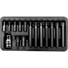 Набір біт Torx 15шт 1/2'' (T20-T55) HRC PROLINE
