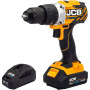 Дриль-шуруповерт акумуляторний (JCB-BLCD-BE) 18V, max 65Nm в комплекті із зарядним пристроєм (JCB-18VFC-E) 2.4A та батареєю акумуляторною (JCB-20LI-E)