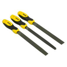 Набір напилків STANLEY, L = 200 мм, з особистою насічкою, плоский, напівкруглий, тригранний, 3 од