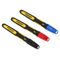 Набір маркерів Stanley"Fatmax®" із загостреним наконечником, 3 од (чорний, червоний, синій).