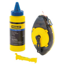 Шнур розмічальний STANLEY "Powerwinder", в комплекті, 30 м, крейдяний порошок 45 г., підвісний рівень.
