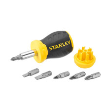 Викрутка - набір STANLEY "Multibit Stubby", L = 95 мм, 6 біт: Ph1, Ph2; Pz1, Pz2; SL4.5 і 6 мм