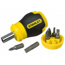 Викрутка - набір STANLEY "Multibit Stubby", L = 95 мм, 6 біт: Ph1, Ph2; Pz1, Pz2; SL4.5 і 6 мм