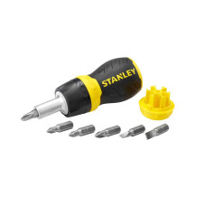 Викрутка-набір STANLEY "Multibit Stubby", L = 120 мм, реверсивна, 6 біт: Ph1, Ph2; Pz1, Pz2; SL4.5 і 6 мм