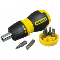 Викрутка-набір STANLEY "Multibit Stubby", L = 120 мм, реверсивна, 6 біт: Ph1, Ph2; Pz1, Pz2; SL4.5 і 6 мм
