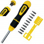 Викрутка-набір STANLEY "Multibit", L = 250 мм, реверсивна, 10 біт : SL 6.6, 5 мм; Ph1, 2; Pz1, 2; Torx T10, T15; квадрат №1 і 2.