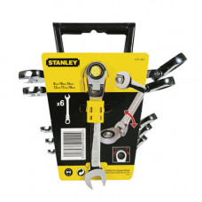 Набір ключів комбінованих STANLEY "MaxiDrive Plus", з заскочковим механізмом в накидній голівці, 6 од: 8, 10, 12, 13, 17, 19 мм.