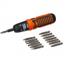 Набір біт BLACK+DECKER, Phillips, Slotted, Pozidriv,Torx, Square, PH1, PH2, PH3, PZ1, PZ2, PZ3, SL6, SL8, SL10, Tx10, Tx20, SQ1, SQ2, SQ3, L = 50 мм, на батарейках типу АА, блістер