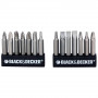 Набір біт BLACK+DECKER, Phillips, Slotted, Pozidriv,Torx, Square, PH1, PH2, PH3, PZ1, PZ2, PZ3, SL6, SL8, SL10, Tx10, Tx20, SQ1, SQ2, SQ3, L = 50 мм, на батарейках типу АА, блістер