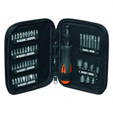 Набір біт BLACK+DECKER, Phillips, Pozidriv, Torx, PH1, PH2, PH3, PZ1, PZ2, PZ3, T10, T15, T20, T25, PH1, PH2, PH3, PZ1, PZ2, L = 25, 50 мм, 56 од., сумка