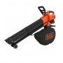 Садовий пилосос акумуляторний безщітковий BLACK+DECKER, 36 В, 2.5 А/год., швидкість потоку 270 км/год, 1 акумулятор і зарядний пристрій, збірник 45 л, вага 6.9 кг