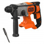 Перфоратор акумуляторний BLACK+DECKER, SDS-Plus, 18 В, 1.2 Дж, 3 режими, 0-6650 уд/хв, 0-1880 об/хв, без акумуляторів і зарядного пристрою вага 2.6 кг