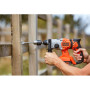 Перфоратор акумуляторний BLACK+DECKER, SDS-Plus, 18 В, 1.2 Дж, 3 режими, 0-6650 уд/хв, 0-1880 об/хв, без акумуляторів і зарядного пристрою вага 2.6 кг