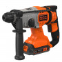 Перфоратор акумуляторний BLACK+DECKER, SDS-Plus, 18 В, 1.2 Дж, 3 режими, 0-6650 уд/хв, 0-1880 об/хв, сумка, вага 2.2 кг