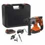 Перфоратор акумуляторний BLACK+DECKER, SDS-Plus, 18 В, 2 Дж, 3 режими, 0-6650 уд/хв, 0-1880 об/хв, валіза, вага 2.1 кг