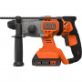 Перфоратор акумуляторний BLACK+DECKER, SDS-Plus, 18 В, 2 Дж, 3 режими, 0-6650 уд/хв, 0-1880 об/хв, валіза, вага 2.1 кг