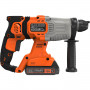 Перфоратор акумуляторний BLACK+DECKER, SDS-Plus, 18 В, 2 Дж, 3 режими, 0-6650 уд/хв, 0-1880 об/хв, валіза, вага 2.1 кг
