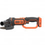 Шліфмашина кутова акумуляторна безщіткова BLACK+DECKER, 18 B, d = 125 мм, 8600 об/хв, вага 2.1 кг, без акумулятору та зарядного пристрою