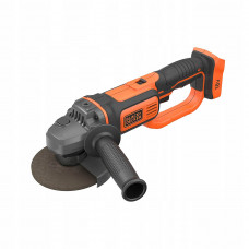 Шліфмашина кутова акумуляторна безщіткова BLACK+DECKER, 18 B, d = 125 мм, 8600 об/хв, вага 2.1 кг, без акумулятору та зарядного пристрою
