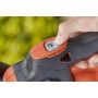 Кущоріз акумуляторний BLACK+DECKER, 36 В, 2.5 А/год, довжина ножа 55 см, діаметр гілок 22 мм, 1 акумулятор і зарядний пристрій, швидкість холостого ходу 1300 об/хв, вага 4.66 кг