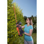 Кущоріз акумуляторний BLACK+DECKER, 36 В, 2.5 А/год, довжина ножа 55 см, діаметр гілок 22 мм, 1 акумулятор і зарядний пристрій, швидкість холостого ходу 1300 об/хв, вага 4.66 кг
