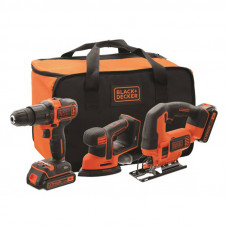 Набір з трьох інструментів BLACK+DECKER, 18 В XR Li-lon, 1.5 А/год, вага 6.96 кг, спецсумка, 2 акумулятори і зарядний пристрій