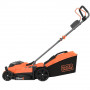Газонокосарка акумуляторна BLACK+DECKER, 18 В, 4.0 А/год, ширина косіння 32 см, 2 акумулятора і зарядний пристрій, травозбірник 35 л, вага 15.6 кг