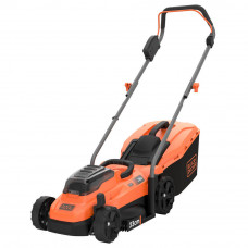 Газонокосарка акумуляторна BLACK+DECKER, 18 В, 2.5 А/год, ширина косіння 32 см, 2 акумулятора і зарядний пристрій, травозбірник 35 л, вага 15 кг