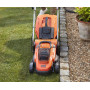 Газонокосарка акумуляторна BLACK+DECKER, 18 В, 2.5 А/год, ширина косіння 32 см, 2 акумулятора і зарядний пристрій, травозбірник 35 л, вага 15 кг