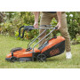 Газонокосарка акумуляторна BLACK+DECKER, 18 В, 2.5 А/год, ширина косіння 32 см, 2 акумулятора і зарядний пристрій, травозбірник 35 л, вага 15 кг