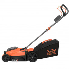 Газонокосарка акумуляторна BLACK+DECKER, 36 В, 2.5 А/год, ширина косіння 32 см, 2 акумулятора і зарядний пристрій, травозбірник 35 л, вага 15.54 кг