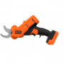 Ножиці садові - секатор акумуляторний BLACK+DECKER,18 В для легкого та швидкого обрізання кущів, гілок дерев та всіх видів рослин. Достатня ріжуча здатність та потужність чистого зрізу вологих та сухих гілок завтовшк