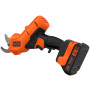 Ножиці садові - секатор акумуляторний BLACK+DECKER,18 В для легкого та швидкого обрізання кущів, гілок дерев та всіх видів рослин. Достатня ріжуча здатність та потужність чистого зрізу вологих та сухих гілок завтовшк
