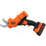 Ножиці садові - секатор акумуляторний BLACK+DECKER, 18 В, Li-ion акумулятор ємністю 2.0 Аг модель BL2018 (ЗП — 1.0 А модель BDC1A), що забезпечує до 500 різів гілок на одному заряді,для легкої та гнучкої обрізки кущі