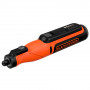 Універсальний акумуляторний інструмент "гравер" BLACK + DECKER, живлення 7.2 В / 1.5 А/год / Li-ion, універсальна цанга (1/32, 1/16, 3/32, 1/8), швидкість 0-29500 об/хв, підсвічування LED, 5-ти рівневий контроль заря