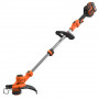 Тример акумуляторний безщітковий BLACK+DECKER, 36 В, 2.5 А/год, жилка 1.6 мм, ширина косіння 33 см, 1 акумулятор і ЗП, обороти 7300 об/хв, вага 4.61 кг