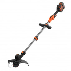 Тример акумуляторний безщітковий BLACK+DECKER, 36 В, 2.5 А/год, жилка 1.6 мм, ширина косіння 33 см, 1 акумулятор і ЗП, обороти 7300 об/хв, вага 4.75 кг