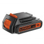 Дриль-шурупокрут BLACK+DECKER, безударний, 18 В, 1.5 А/год, 30 Нм, 650 об/хв, патрон 13 мм швидкозатискний, кількість швидкостей — 1, вага 1.96 кг, 2 акумулятора, зарядний пристрій