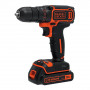 Дриль-шурупокрут BLACK+DECKER, безударний, 18 В, 1.5 А/год, 42 Нм, 650 об/хв, патрон 10 мм швидкозатискний, кількість швидкостей - 1, вага 1.6 кг, 2 акумулятора, зарядний пристрій, валіза