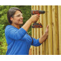 Дриль-шурупокрут BLACK+DECKER, безударний, 18 В, 1.5 А/год, 42 Нм, 650 об/хв, патрон 10 мм швидкозатискний, кількість швидкостей - 1, вага 1.6 кг, 2 акумулятора, зарядний пристрій, валіза