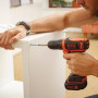 Дриль-шурупокрут BLACK+DECKER, безударний, 10.8 В, 1.5 А/год, 26 Нм, 550 об/хв, патрон 10 мм швидкозатискний, кількість швидкостей - 1, вага 1.96 кг, акумулятор, зарядний пристрій, валіза