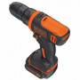 Дриль-шурупокрут BLACK+DECKER, безударний, 10.8 В, 1.5 А/год, 26 Нм, 550 об/хв, патрон 10 мм швидкозатискний, кількість швидкостей - 1, вага 2.18 кг, акумулятор, зарядний пристрій, валіза