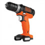 Дриль-шурупокрут BLACK+DECKER, безударний, 10.8 В, 26 Нм, 0-550 об/хв, патрон 10 мм швидкозатискний, кількість швидкостей - 1, вага 1.01 кг, без акумулятора та зарядного пристрою.