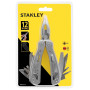 Універсальний інструмент STANLEY "MULTI-TOOL", 12 в 1 в чохлі, L = 105 / 165 мм: плоскогубці, кусачки, пилка, ніж малий, ніж великий, відкривачка для пляшок, відкривачка для консервів, викрутка під прямий шліц 3 мм,