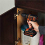Дриль-шурупокрут BLACK+DECKER, безударний, 18 В, 1.5 А/год, 40 Нм, 360-1400 об/хв, патрон 10 мм швидкозатискний, кількість швидкостей - 2, вага 1.9 кг, акумулятор, зарядний пристрій, валіза