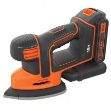 Шліфмашина вібраційна BLACK+DECKER, 18 В Li-ion, 12000 об/хв, 110 мм, амплітуда 1 мм, вага 1 кг