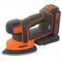Шліфмашина вібраційна BLACK+DECKER, 18 В Li-ion, 12000 об/хв, 110 мм, амплітуда 1 мм, вага 1 кг