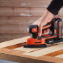 Шліфмашина вібраційна BLACK+DECKER, 18 В Li-ion, 12000 об/хв, 110 мм, амплітуда 1 мм, вага 1 кг