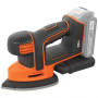 Шліфмашина вібраційна BLACK+DECKER, 18 В Li-ion, 12000 об/хв, 110 мм, амплітуда 1 мм, вага 1 кг